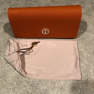 Tory Burch sunglasses case and cloth bag